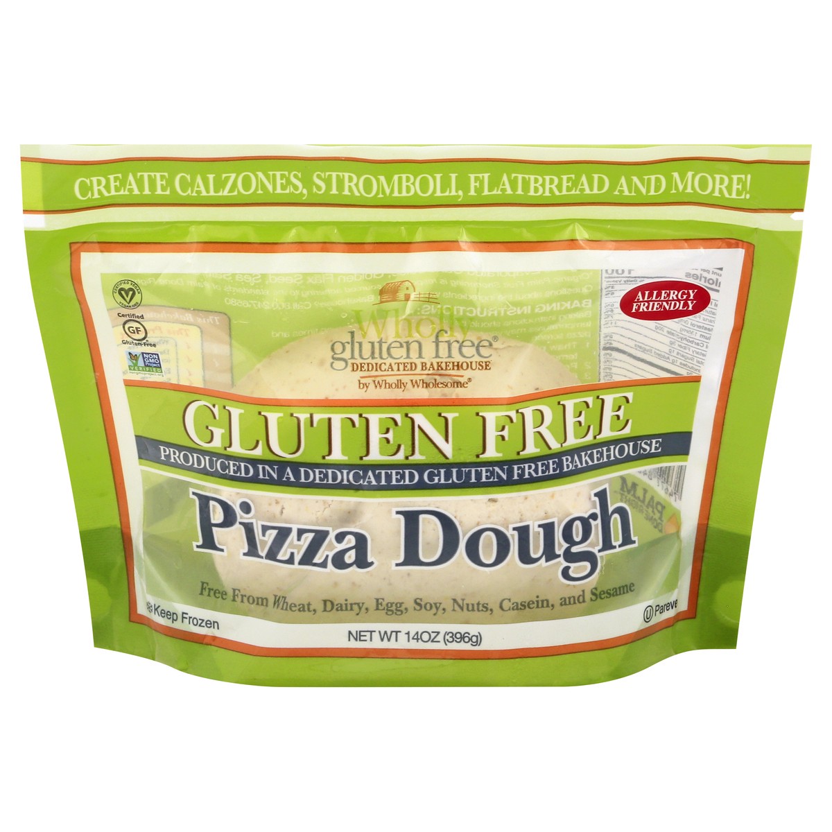 slide 1 of 10, Wholly Wholesome Gluten Free Pizza Dough, 14 oz