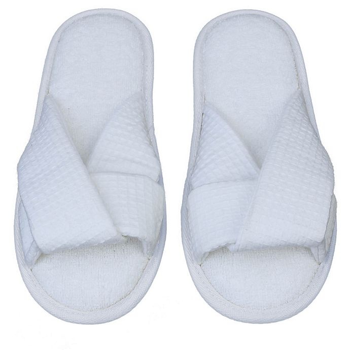 slide 1 of 1, Haven Size Small Criss Cross Slippers - Bright White, 1 ct