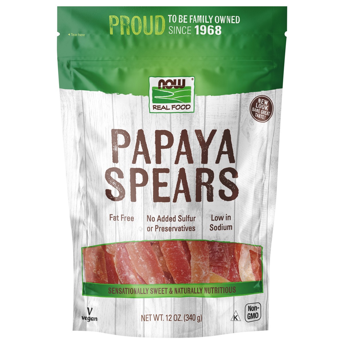 slide 1 of 3, NOW Real Food Papaya Spears- 12 oz, 12 oz