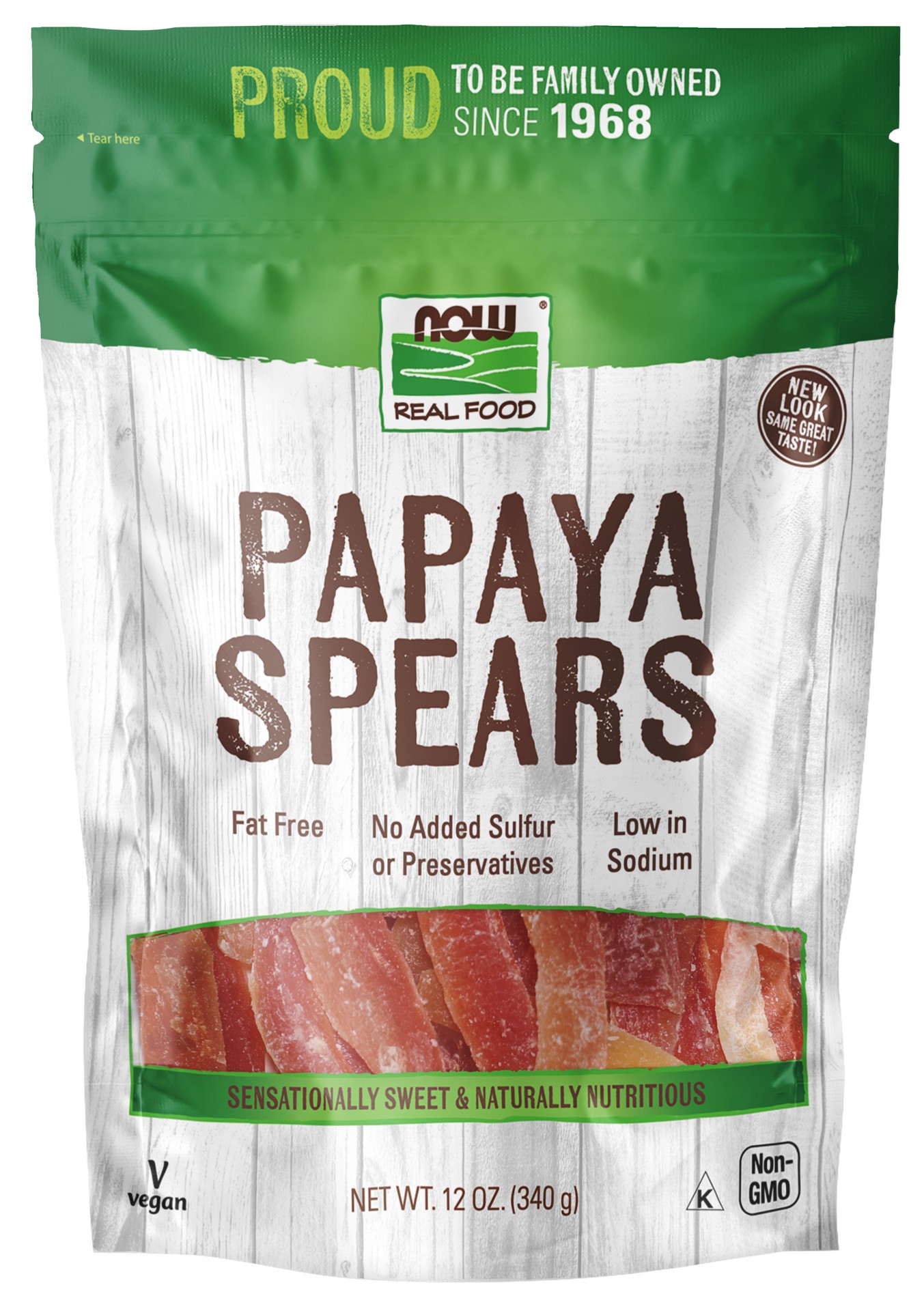 slide 1 of 3, NOW Natural Foods Papaya Spears- 12 oz, 12 oz