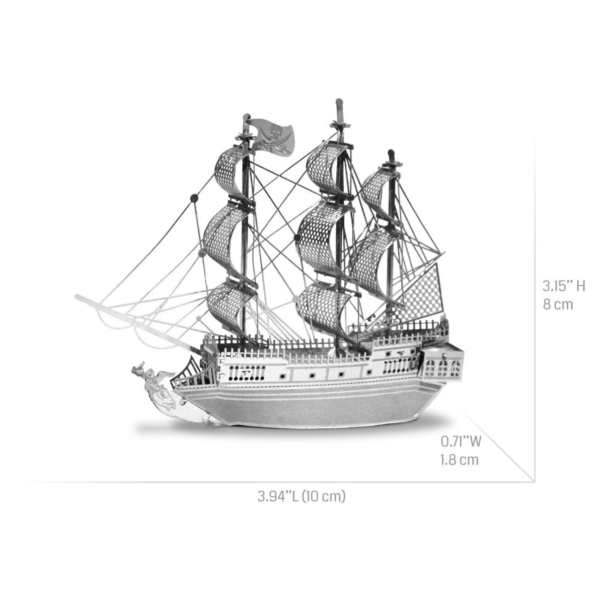 slide 2 of 8, Fascinations Metal Earth The Black Pearl Steel Model Kit, 3.94 in x 0.71 in x 3.15 in