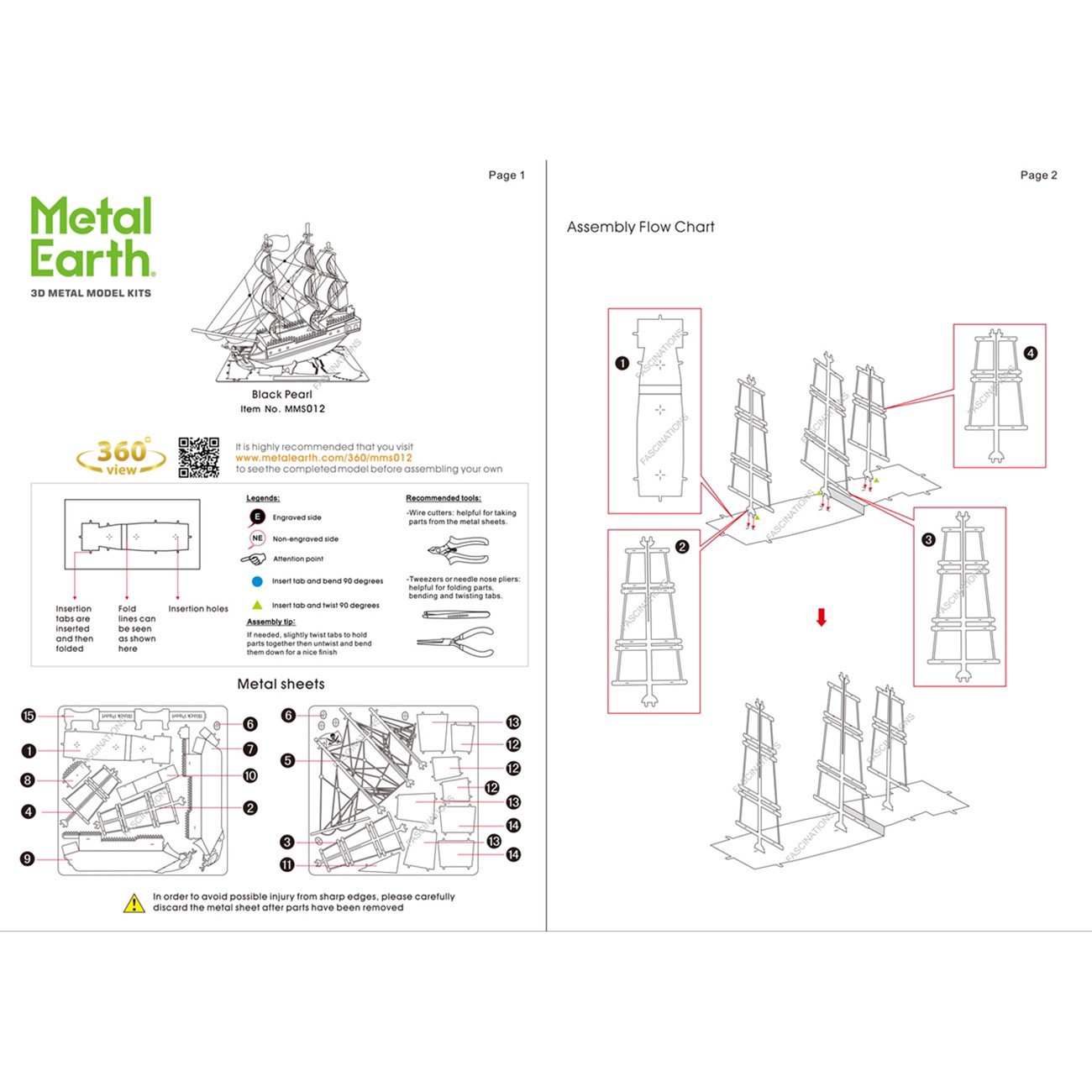 slide 6 of 8, Fascinations Metal Earth The Black Pearl Steel Model Kit, 3.94 in x 0.71 in x 3.15 in