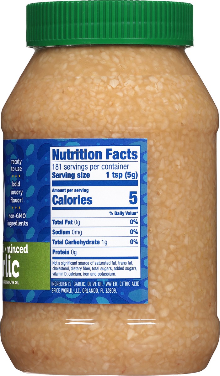 slide 7 of 14, Spice World Minced Garlic in Extra Virgin Olive Oil 32 oz, 32 oz