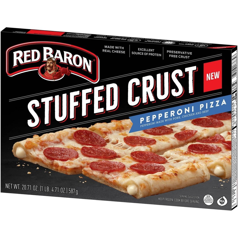 slide 5 of 5, Red Baron Stuffed Crust Pepperoni Frozen Pizza, 20.71 oz