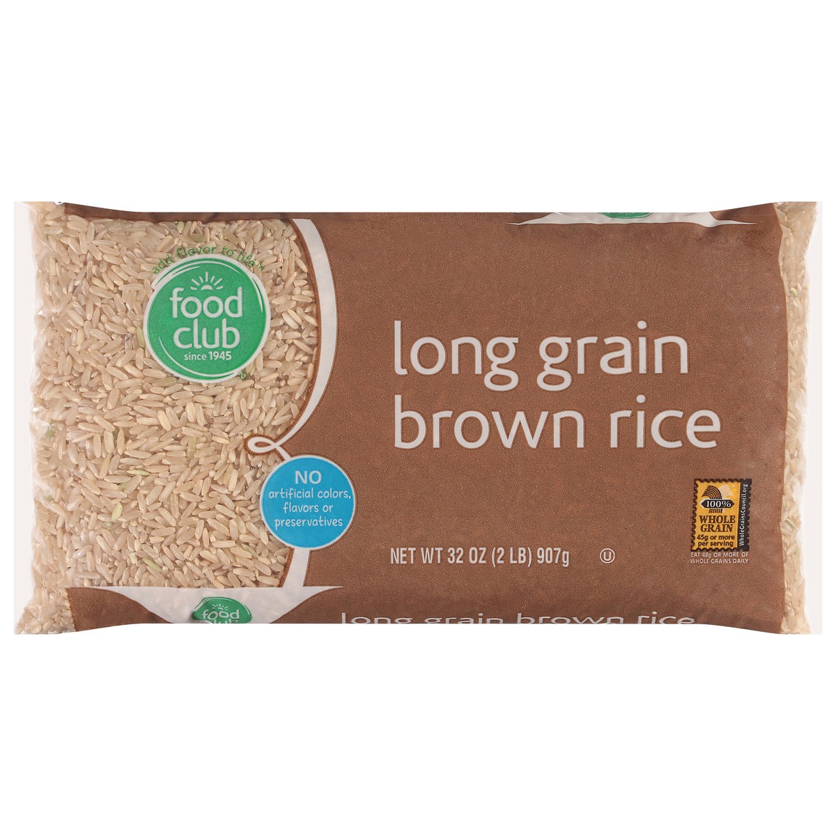 slide 1 of 12, Food Club Long Grain Brown Rice 32 oz, 32 oz