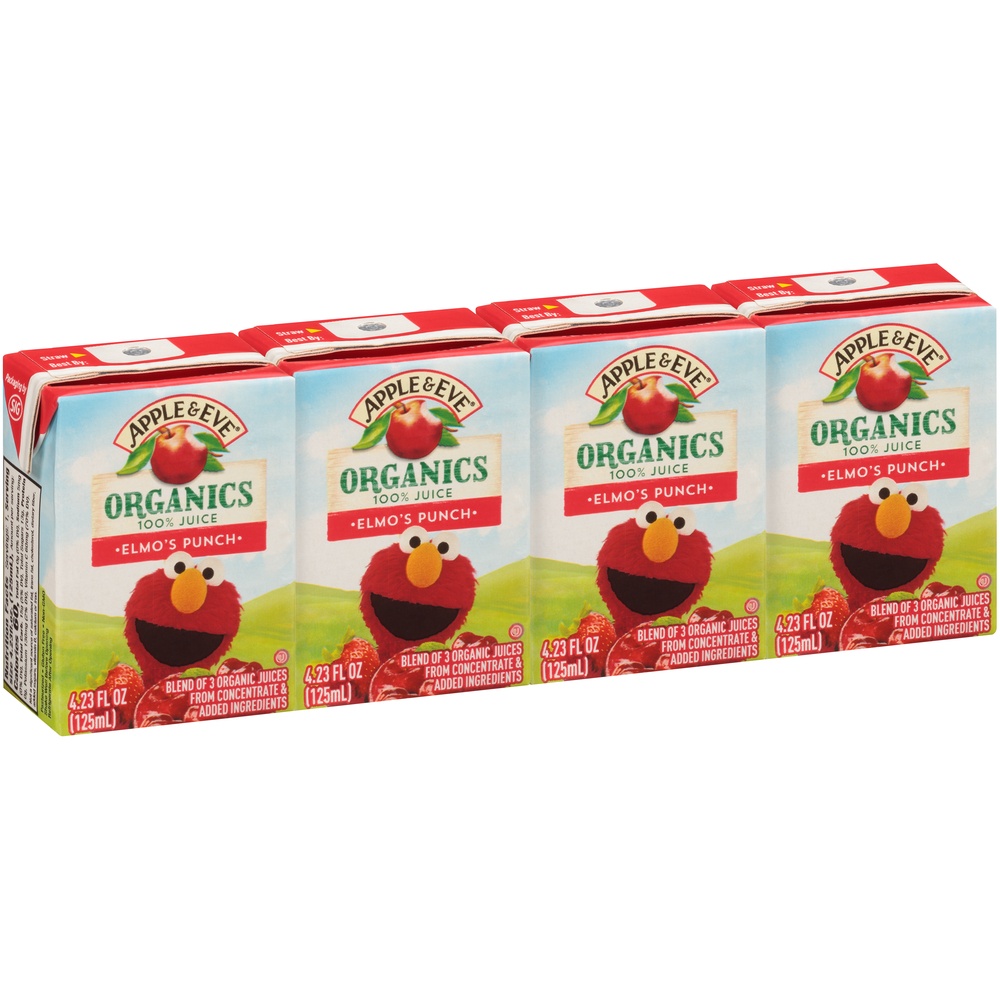 slide 2 of 8, Apple & Eve Organics Elmos Punch Juice, 4 ct; 4.23 fl oz