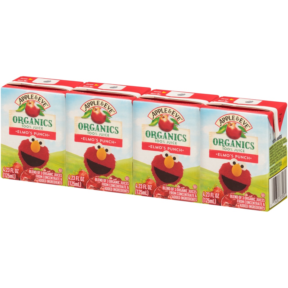 slide 3 of 8, Apple & Eve Organics Elmos Punch Juice, 4 ct; 4.23 fl oz