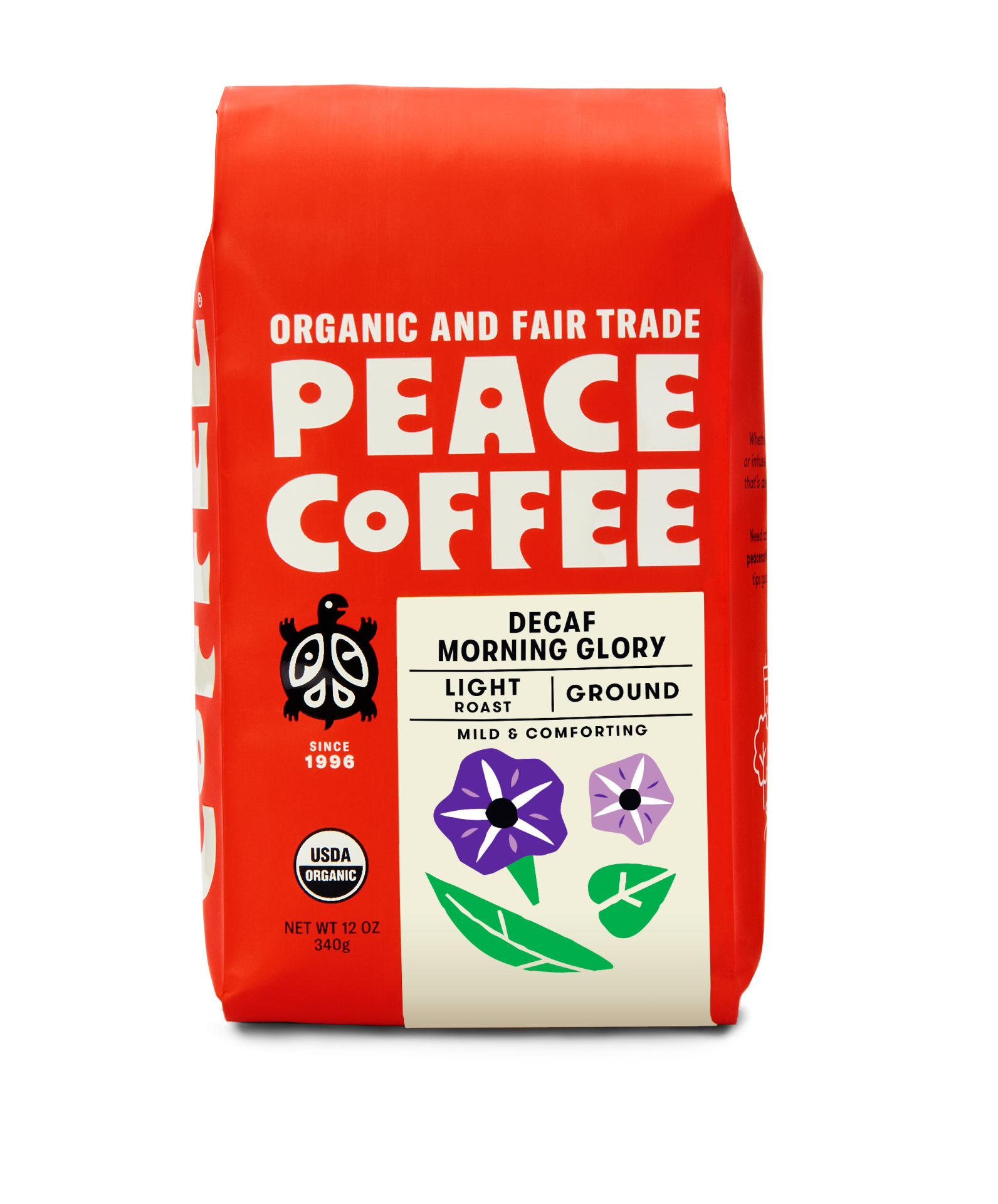 slide 1 of 1, Peace Coffee Organic Ground Decaf Morning Glory, 12 oz