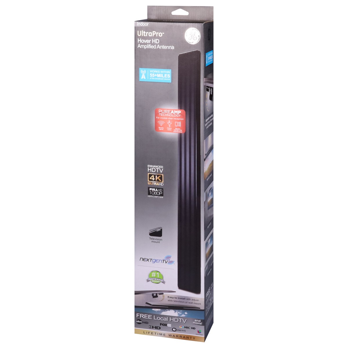 slide 3 of 9, GE Ultra Pro Amplified Hover HD Indoor Antenna 1 ea, 1 ct