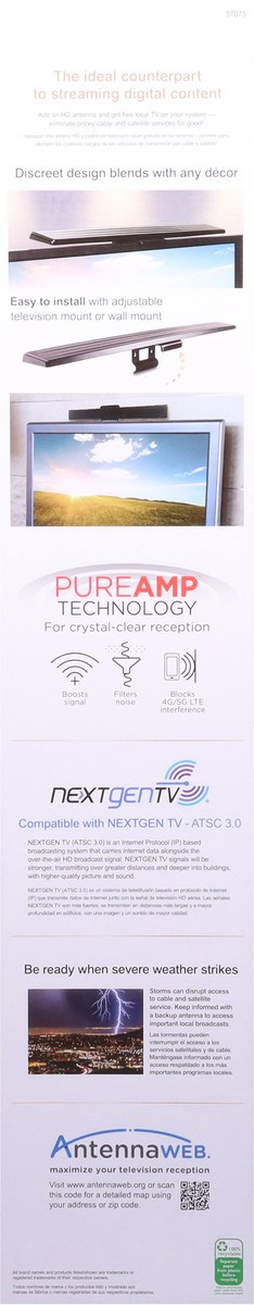 slide 2 of 9, GE Ultra Pro Amplified Hover HD Indoor Antenna 1 ea, 1 ct