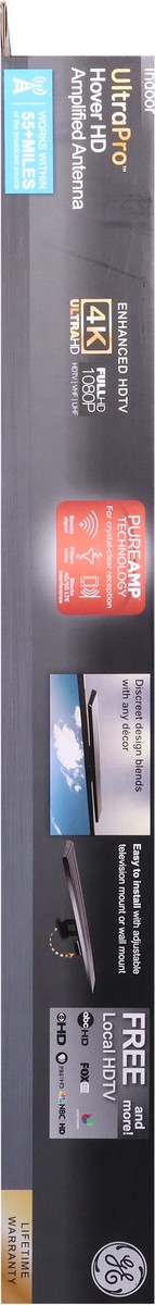 slide 6 of 9, GE Ultra Pro Amplified Hover HD Indoor Antenna 1 ea, 1 ct