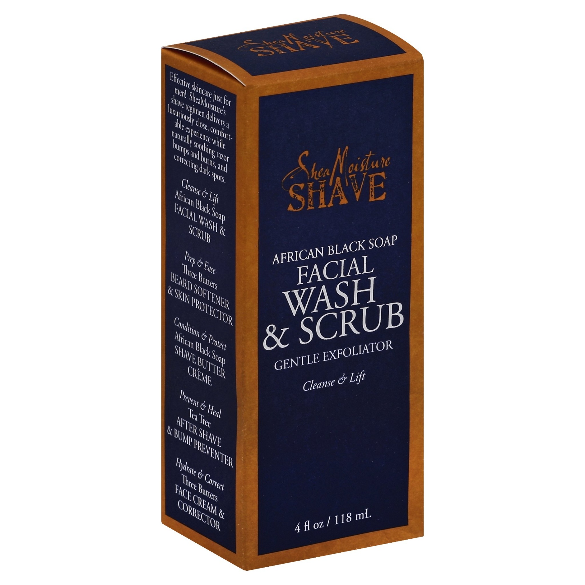 slide 1 of 5, SheaMoisture Shave African Black Soap Facial Wash & Scrub, 4 oz