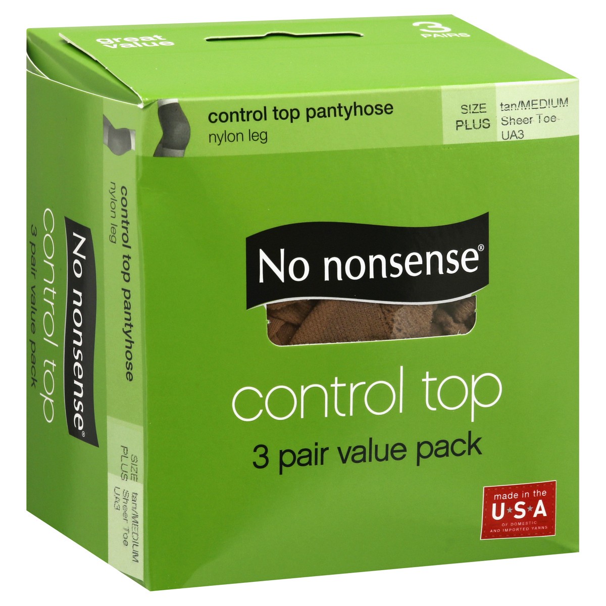 slide 2 of 9, No Nonsense 3 Pack Panty Hose Valu Pack, 3 ct