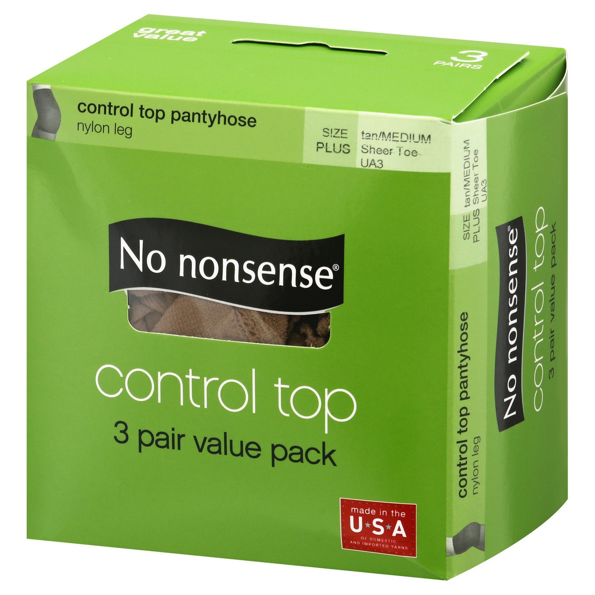 slide 3 of 9, No Nonsense 3 Pack Panty Hose Valu Pack, 3 ct