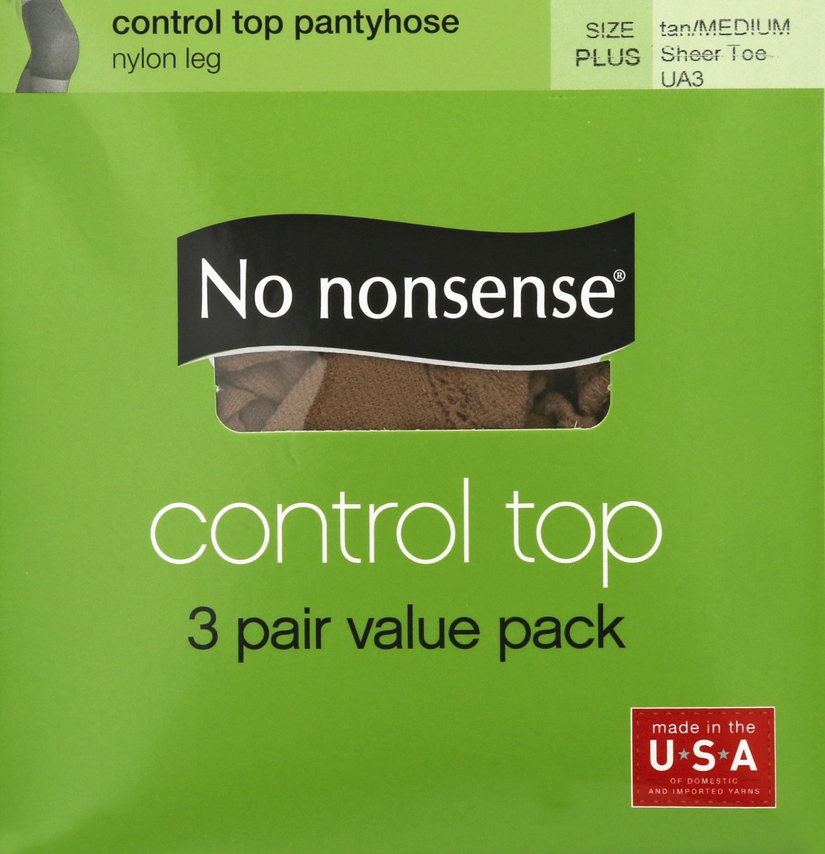 slide 6 of 9, No Nonsense 3 Pack Panty Hose Valu Pack, 3 ct