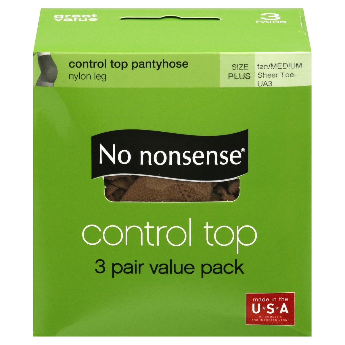 slide 1 of 9, No Nonsense 3 Pack Panty Hose Valu Pack, 3 ct