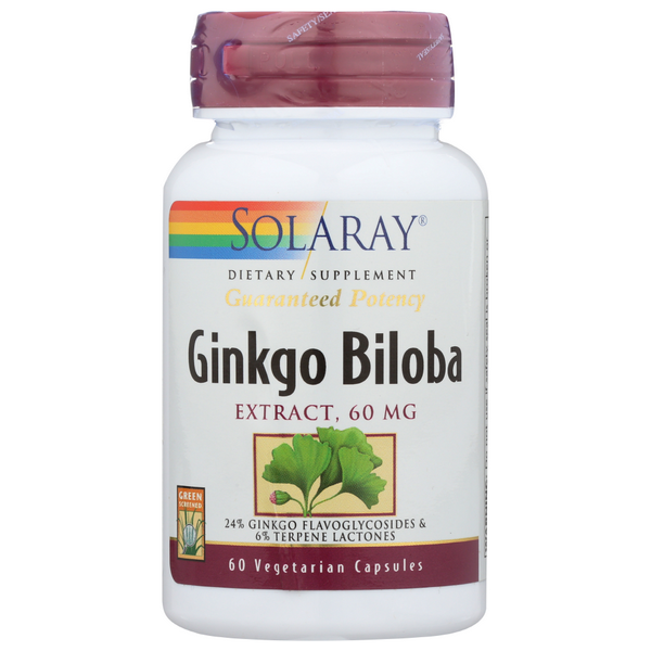 slide 1 of 1, Solaray Ginkgo Biloba, 60 ct; 60 mg