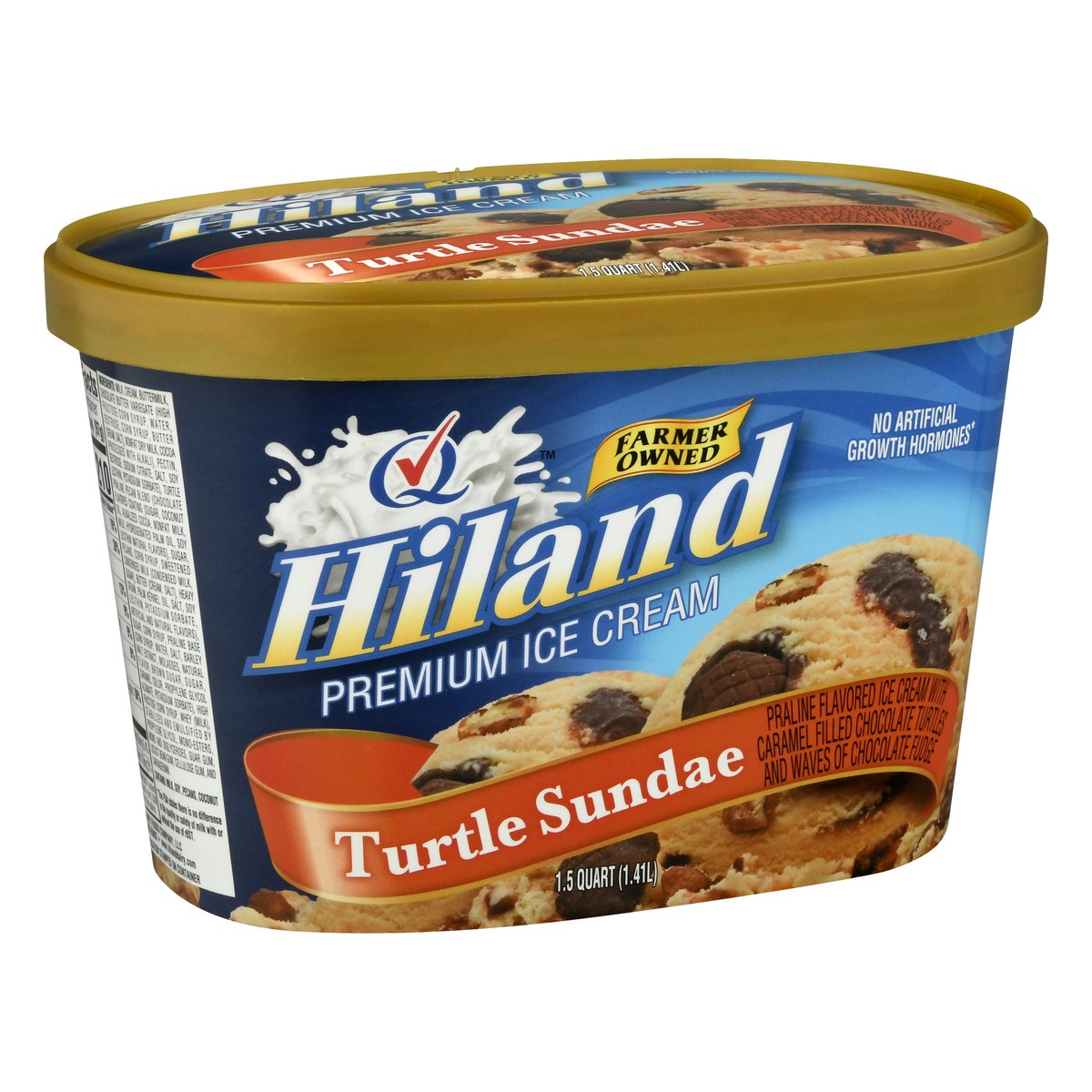 slide 2 of 9, Hiland Dairy Premium Turtle Sundae Ice Cream 1.5 qt, 1.5 qt