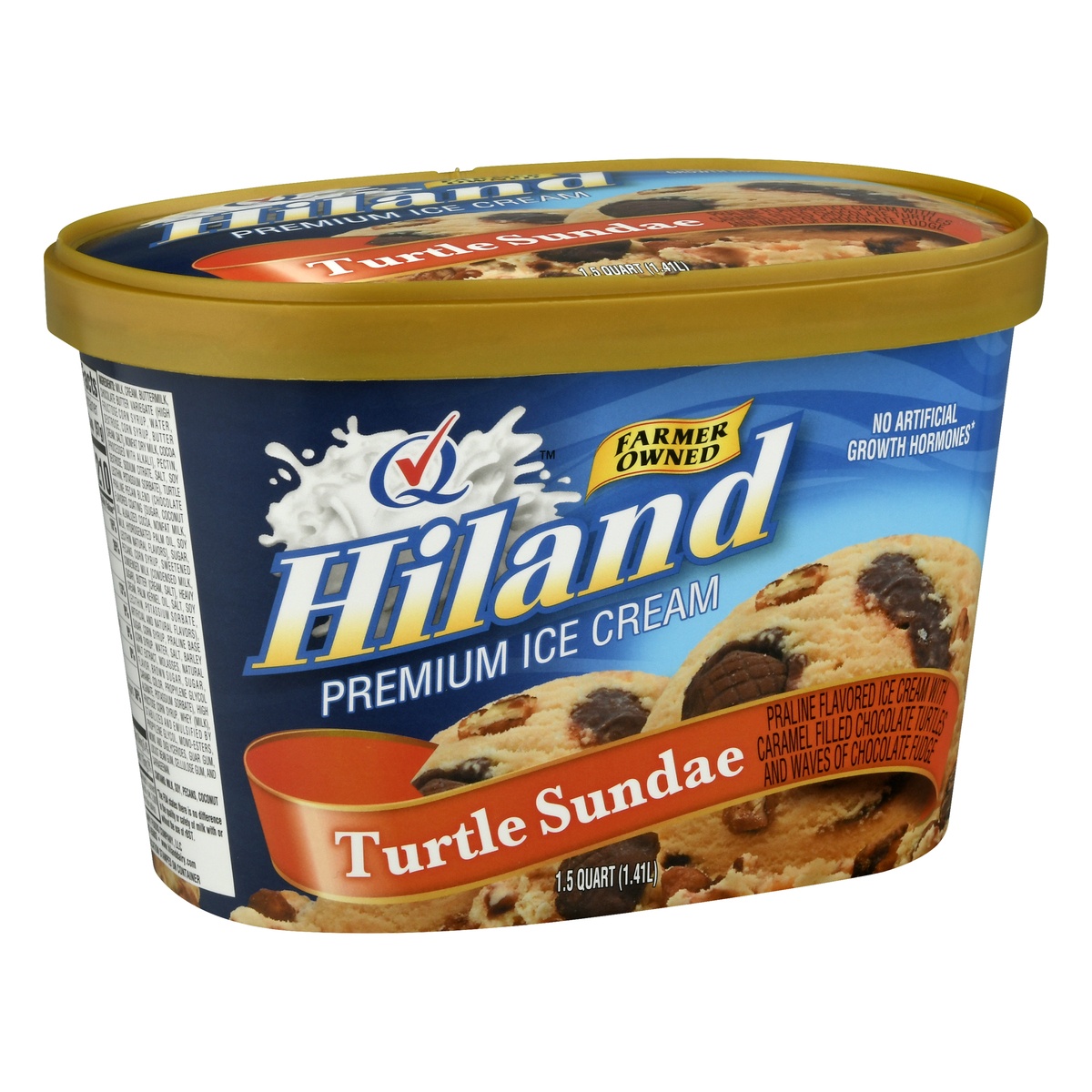 slide 2 of 10, Hiland Dairy Ice Cream Turtle Sundae, 48 oz