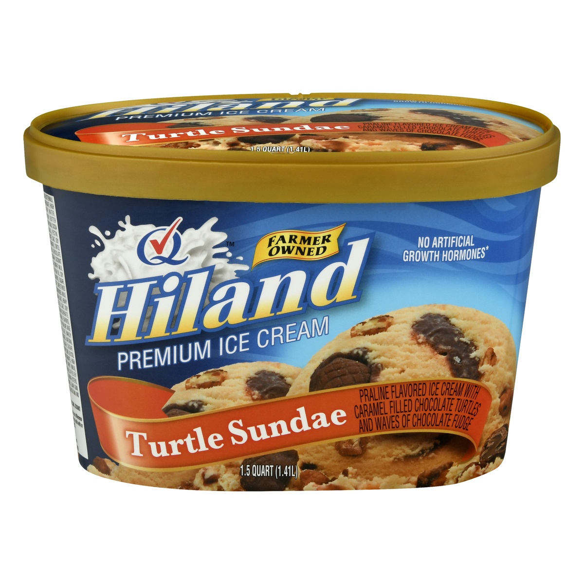 slide 1 of 10, Hiland Dairy Ice Cream Turtle Sundae, 48 oz