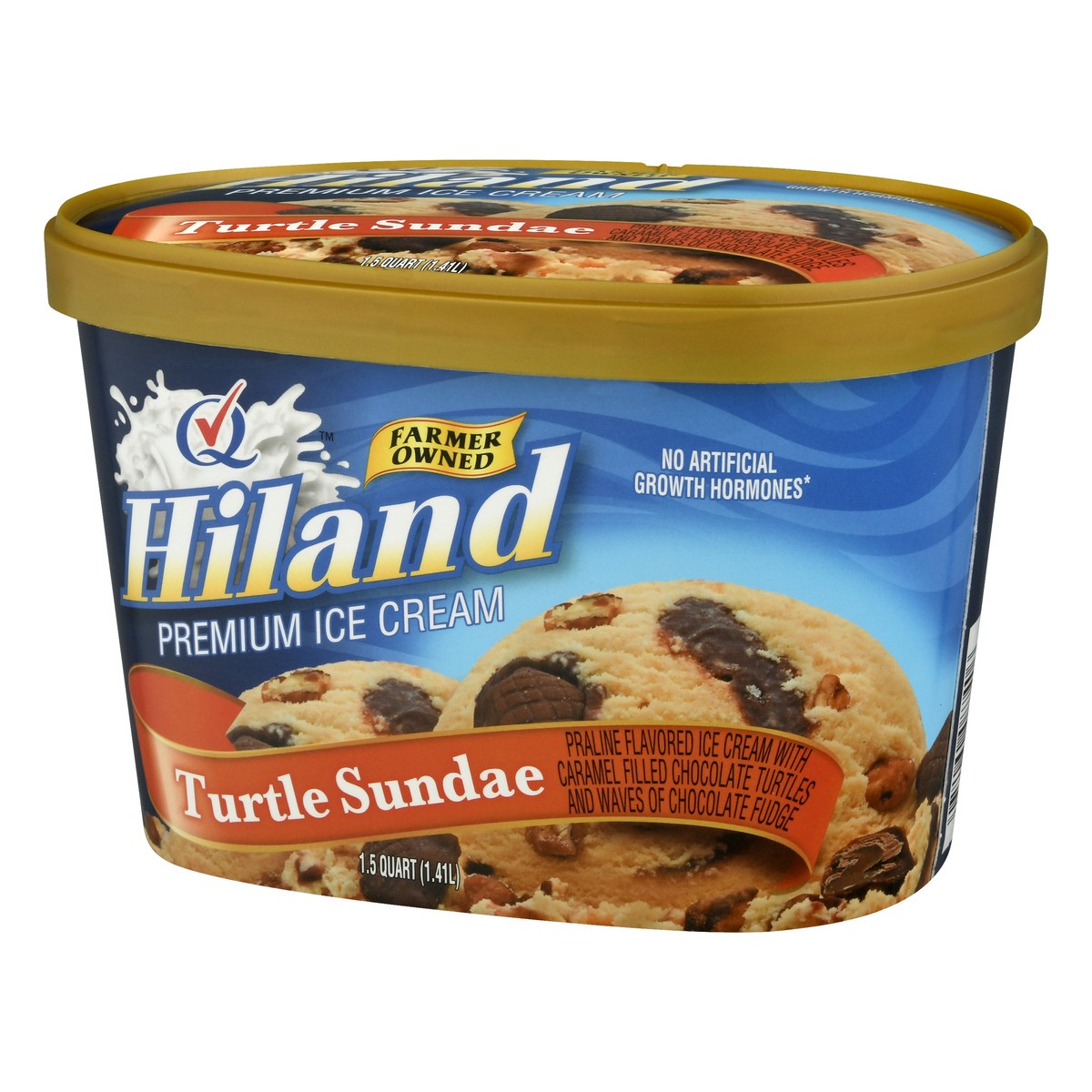 slide 6 of 9, Hiland Dairy Premium Turtle Sundae Ice Cream 1.5 qt, 1.5 qt