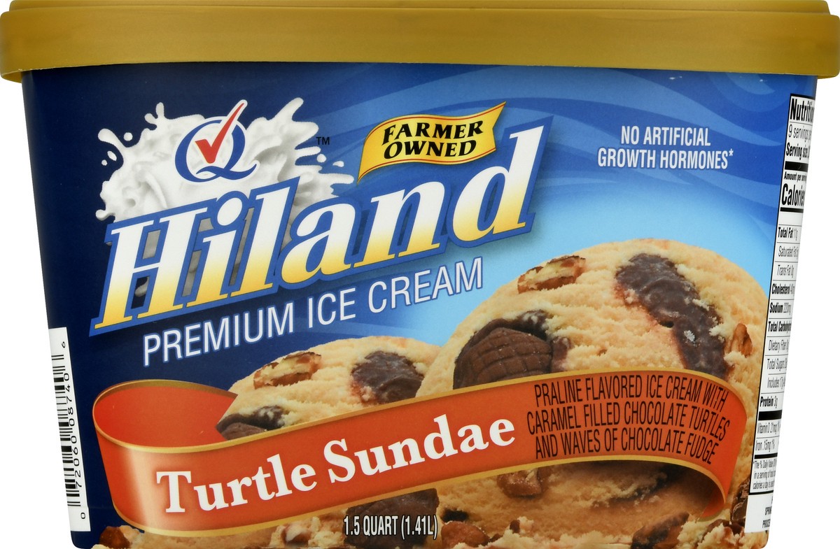 slide 4 of 9, Hiland Dairy Premium Turtle Sundae Ice Cream 1.5 qt, 1.5 qt