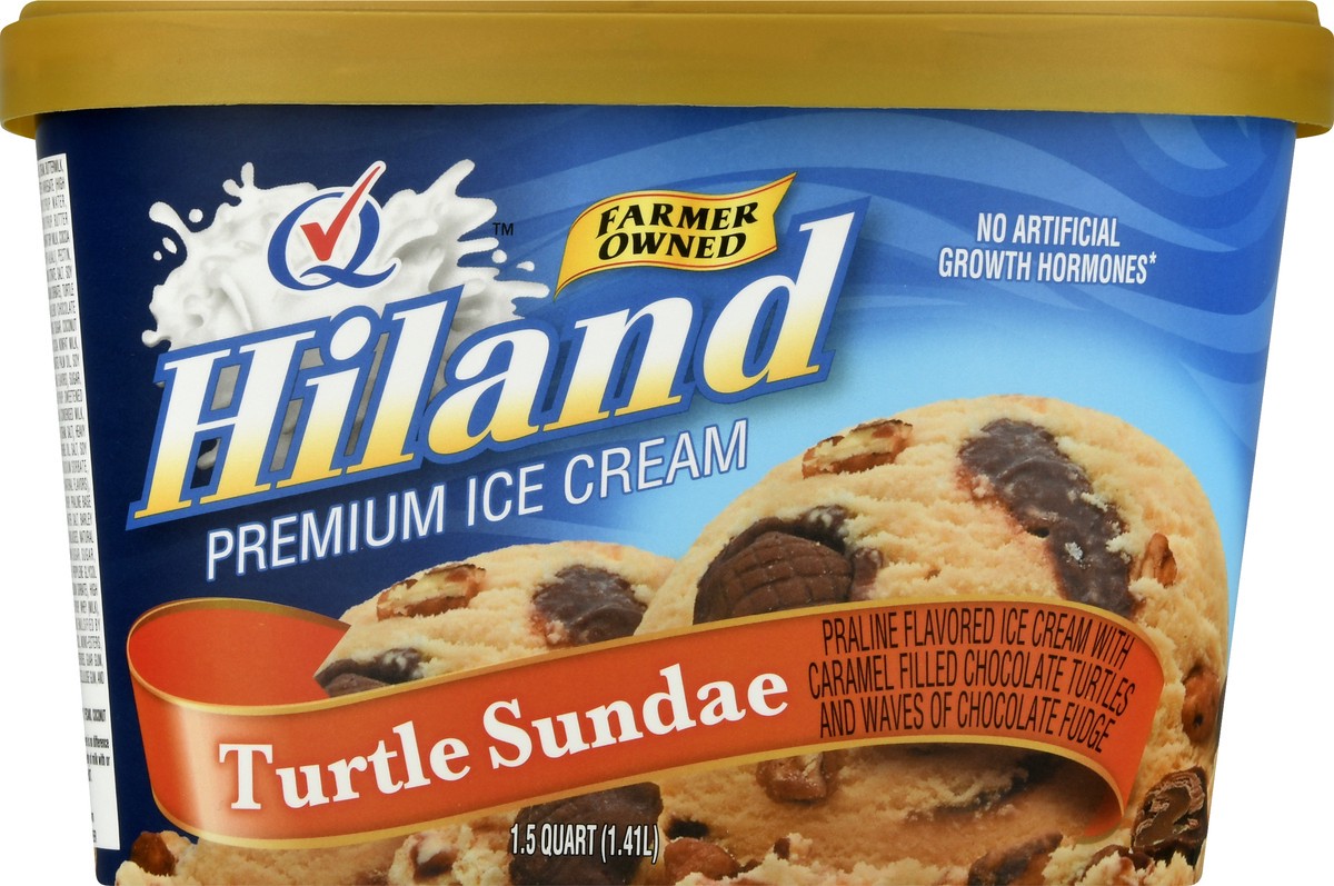 slide 5 of 9, Hiland Dairy Premium Turtle Sundae Ice Cream 1.5 qt, 1.5 qt