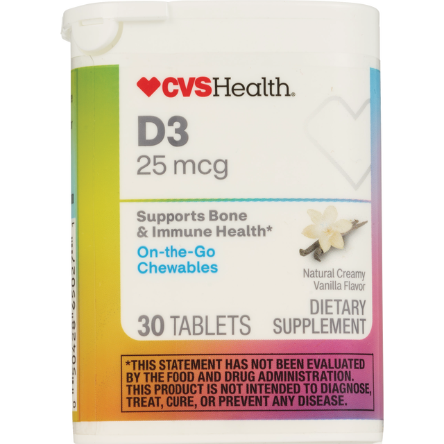 slide 1 of 1, CVS D3 1000Iu Chew, 30 ct