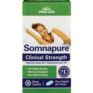 slide 1 of 1, Somnapure Clinical Strength Nighttime Sleep Aid Caplets, 30ct, 1 ct