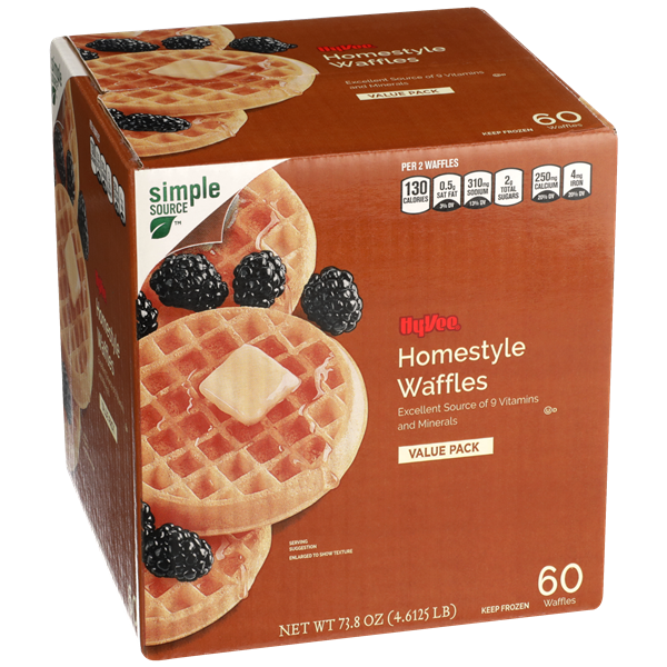 slide 1 of 1, Hy-vee Homestyle Waffles, 73.8 oz