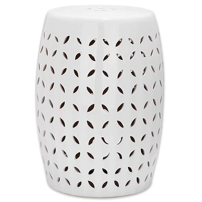 slide 1 of 4, Safavieh Lattice Petal Garden Stool - White, 1 ct