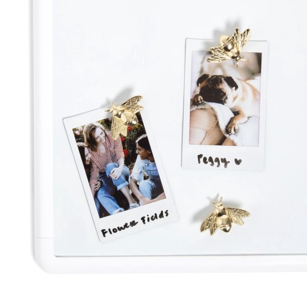 slide 2 of 4, U Brands® Bee Locker Magnets, 1-7/16""H x 7/16""W x 15/16""D, Gold, Set Of 4 Magnets, 1 ct