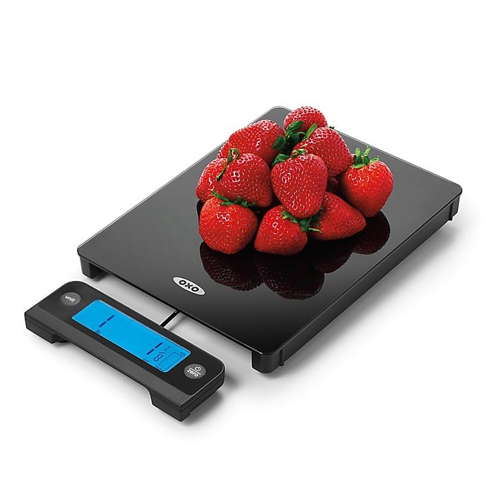 slide 1 of 5, OXO Good Grips Glass Scale with Pull-Out Digital Display - Black, 1 ct
