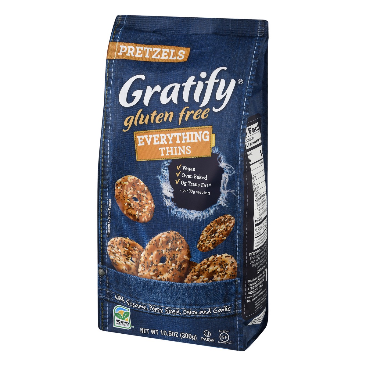 slide 6 of 13, Gratify Gluten Free Everything Thins Pretzels 10.5 oz, 10.5 oz
