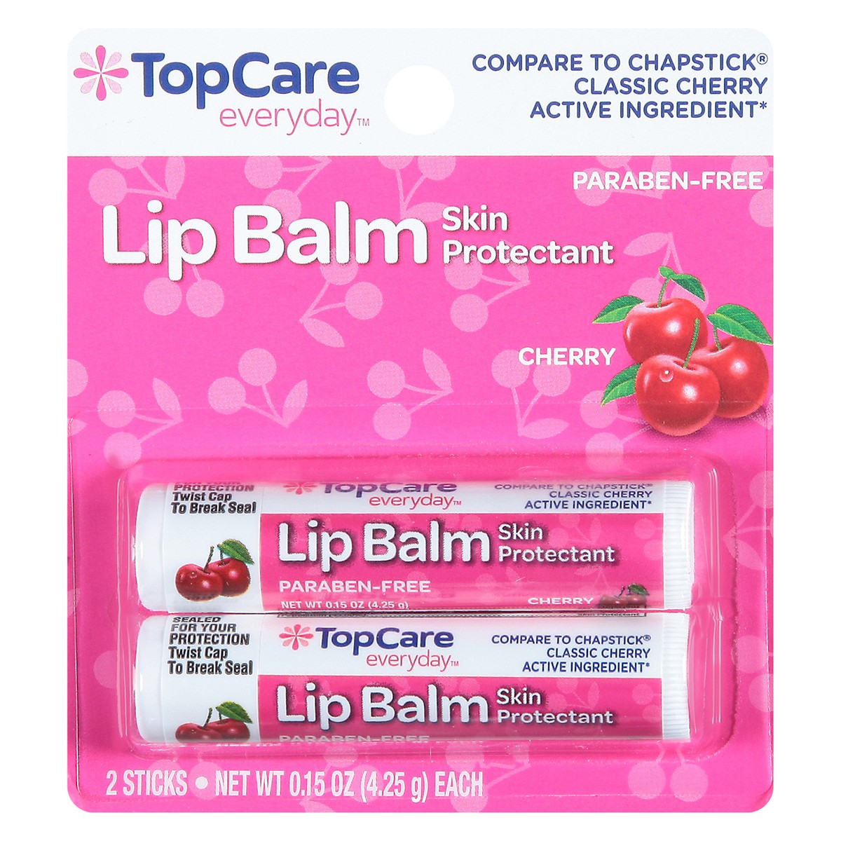 slide 2 of 13, TopCare Everyday Skin Protectant Cherry Lip Balm 2 ea, 2 ct