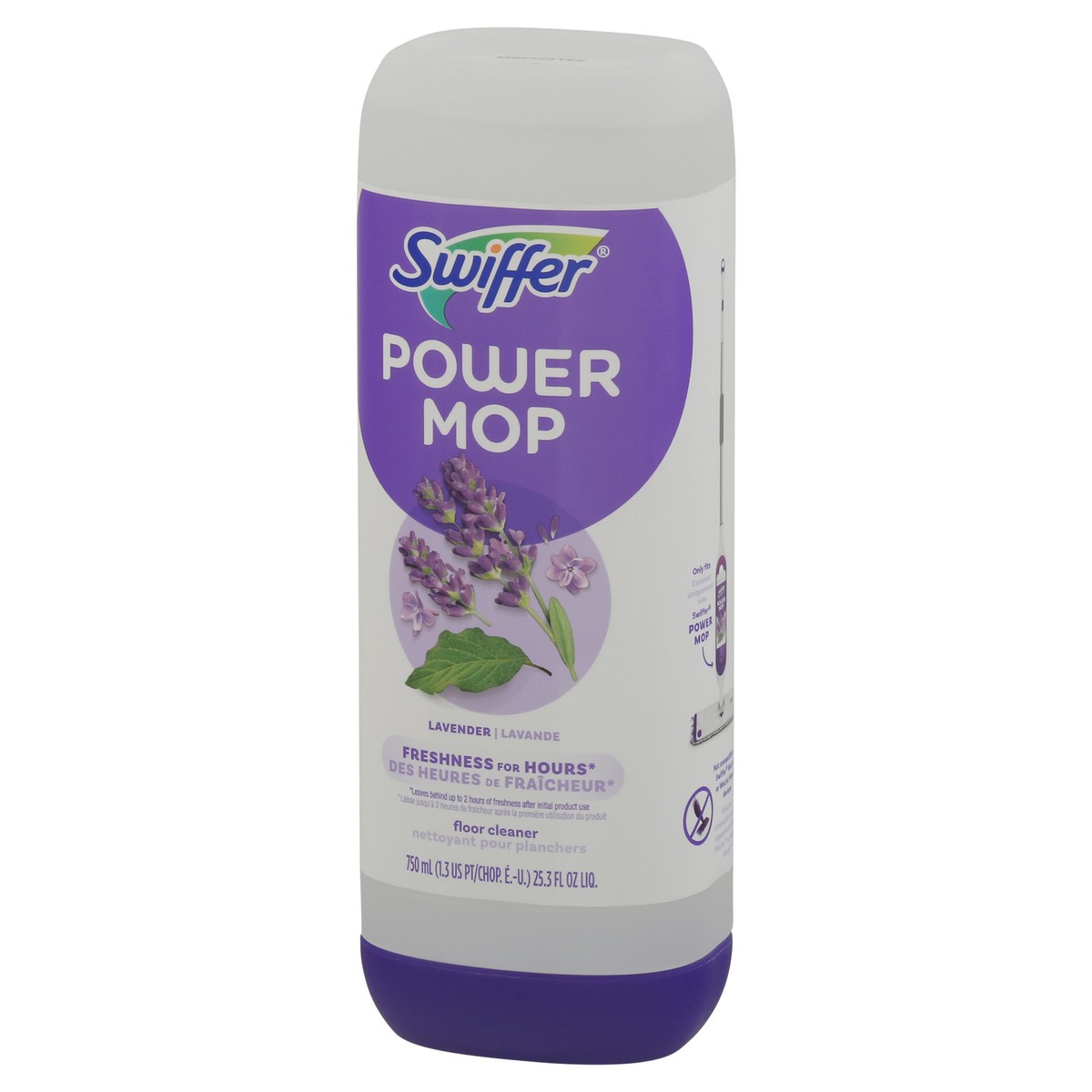 slide 10 of 13, Swiffer Power Mop Refill Solution, Tile, Vinyl, Laminate, Wood, Floor Cleaner, Lavender, 25.3oz, 1.30 pt