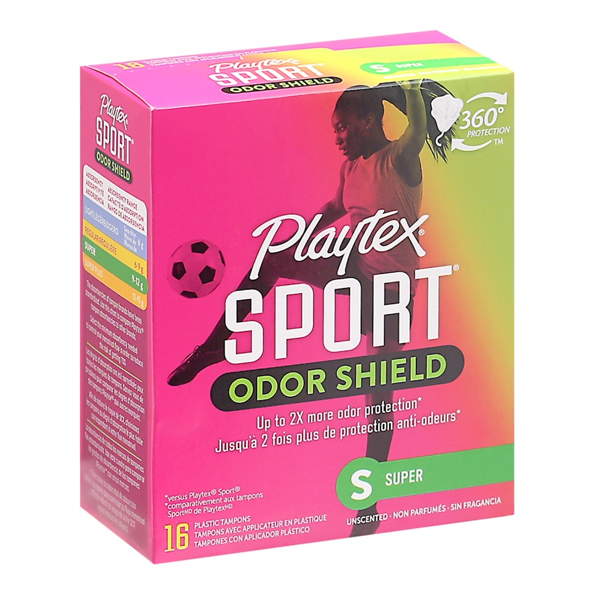 slide 1 of 9, Playtex Sport Super Unscented Plastic Tampons 16 ea, 16 ct