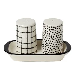 Tabletops Gallery Salt and Pepper Set- Dots/Grid