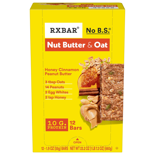 slide 1 of 1, RXBAR A.M. Rxbar, Honey Cinnamon Peanut Butter, Single Serve, 1.90 Ounces, 1.9 oz