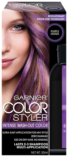 slide 1 of 1, Garnier Color Styler Intense Wash-Out Haircolor Purple Mania, 50 ml