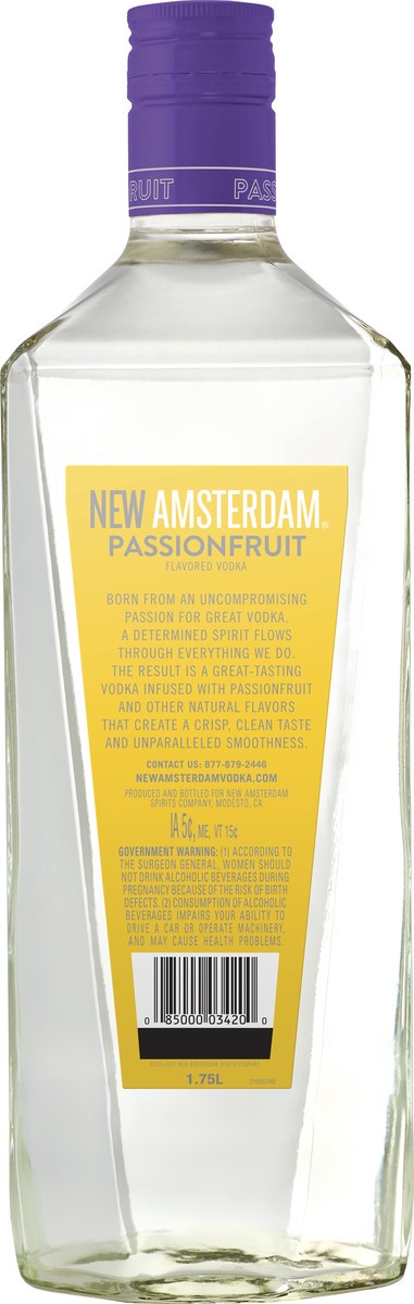 slide 3 of 5, New Amsterdam Passionfruit Flavored Vodka 1.75L   , 1.75 liter