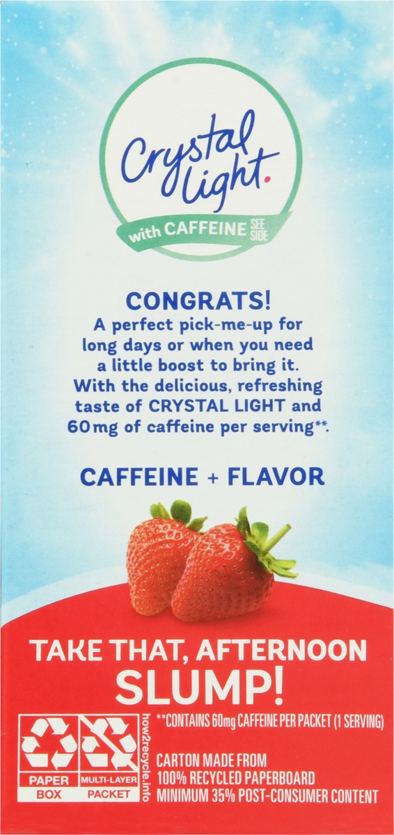slide 9 of 10, Crystal Light Wild Strawberry Artificially Flavored Powdered Drink Mix with Caffeine On-the-Go-Packets, 10 ct; 0.11 oz