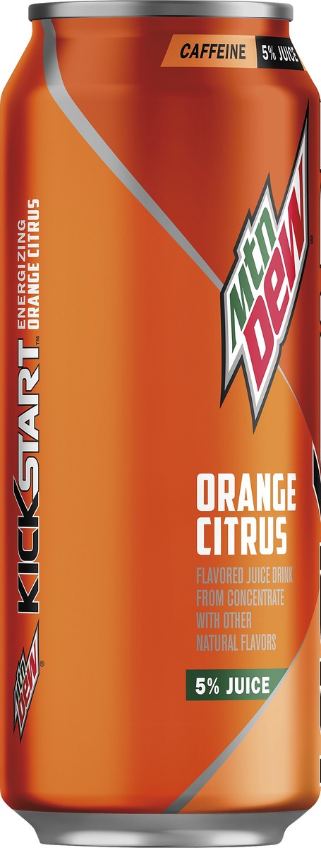 slide 5 of 7, Mountain Dew Kickstart Flavored Juice Drink Energizing Orange Citrus 16 Fl Oz, 16 fl oz