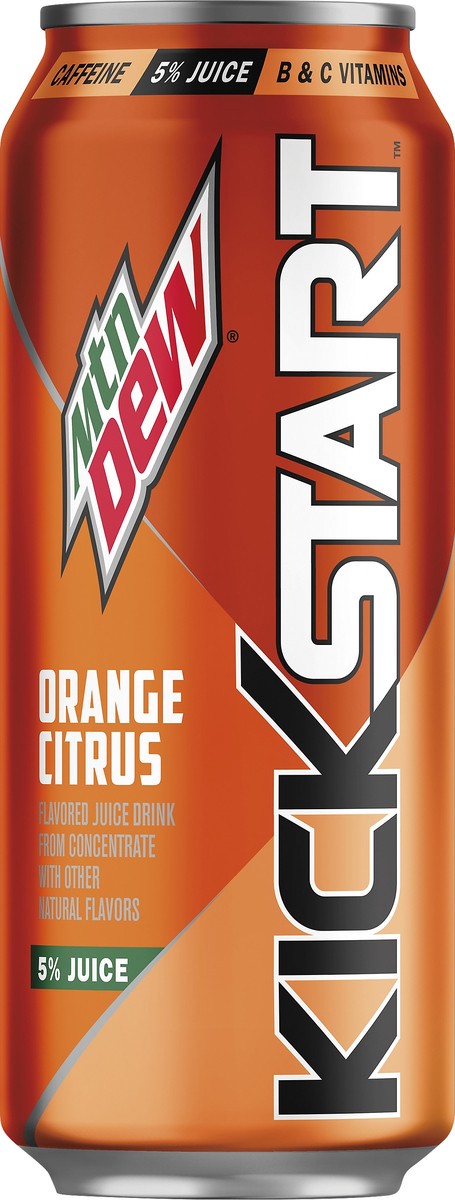 slide 2 of 7, Mountain Dew Kickstart Flavored Juice Drink Energizing Orange Citrus 16 Fl Oz, 16 fl oz