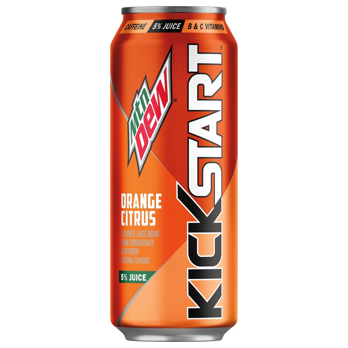 slide 1 of 7, Mountain Dew Kickstart Flavored Juice Drink Energizing Orange Citrus 16 Fl Oz, 16 fl oz