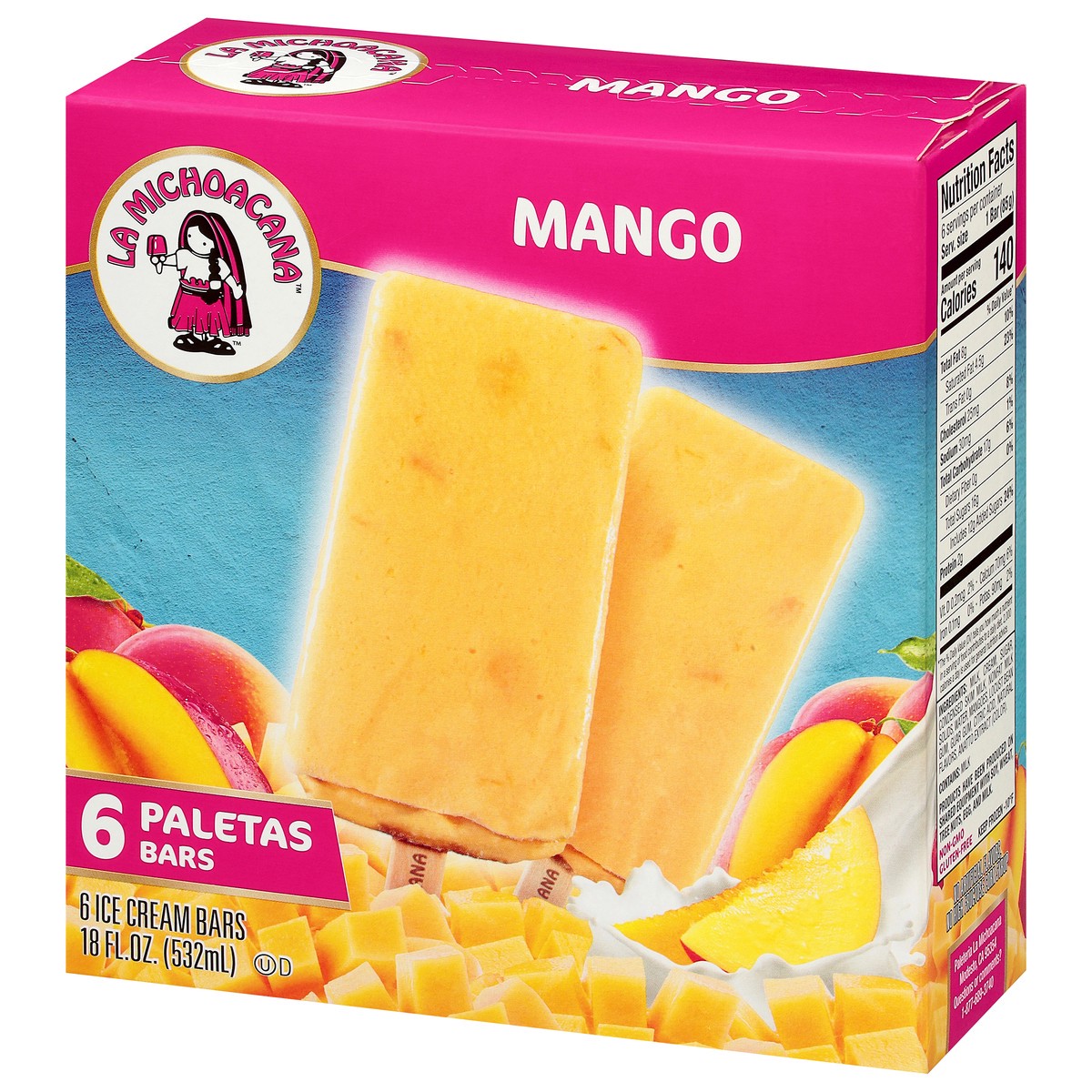 slide 3 of 9, Helados Mexico Mango Ice Cream Bars 6 ea, 6 ct