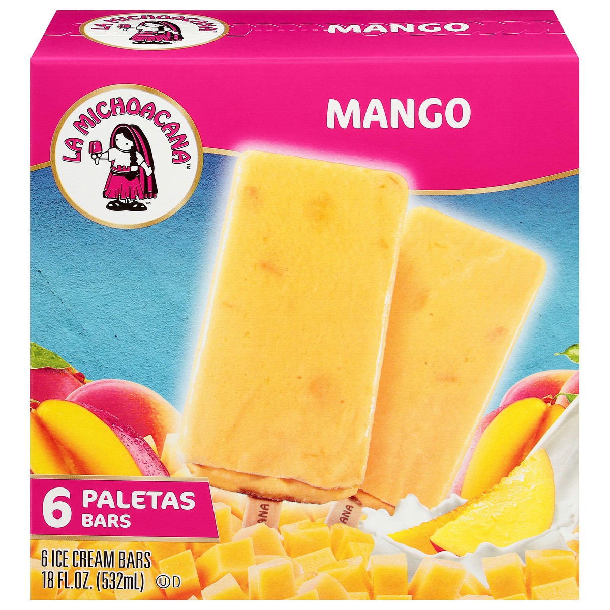 slide 1 of 9, Helados Mexico Mango Ice Cream Bars 6 ea, 6 ct