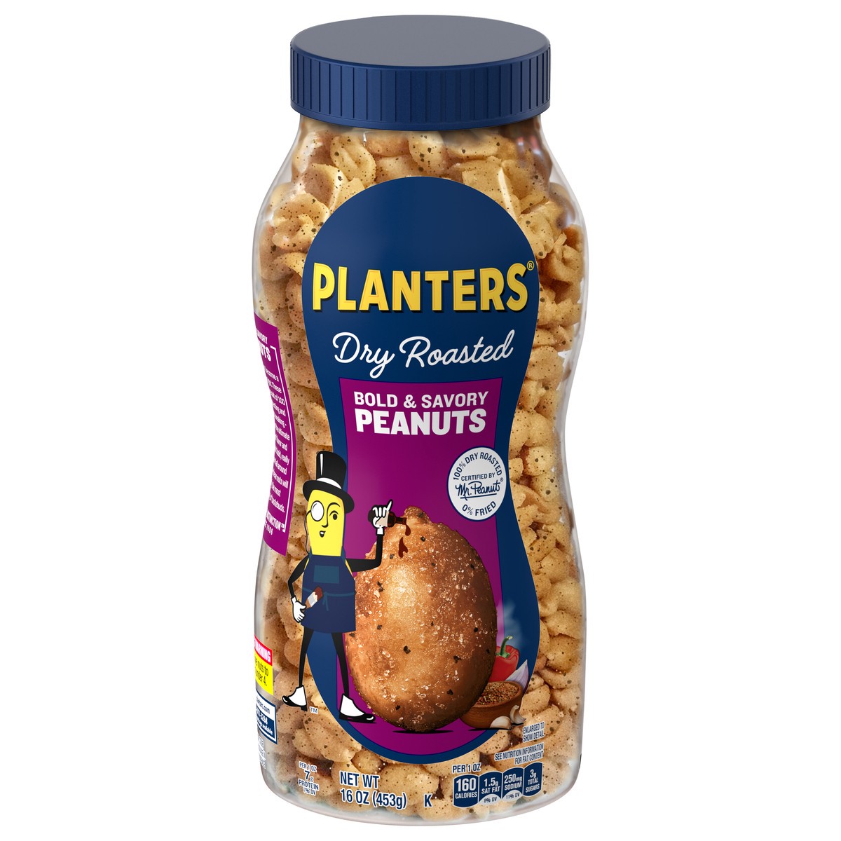 slide 1 of 19, Planters Bold & Savory Dry Roasted Peanuts 16 oz, 16 oz