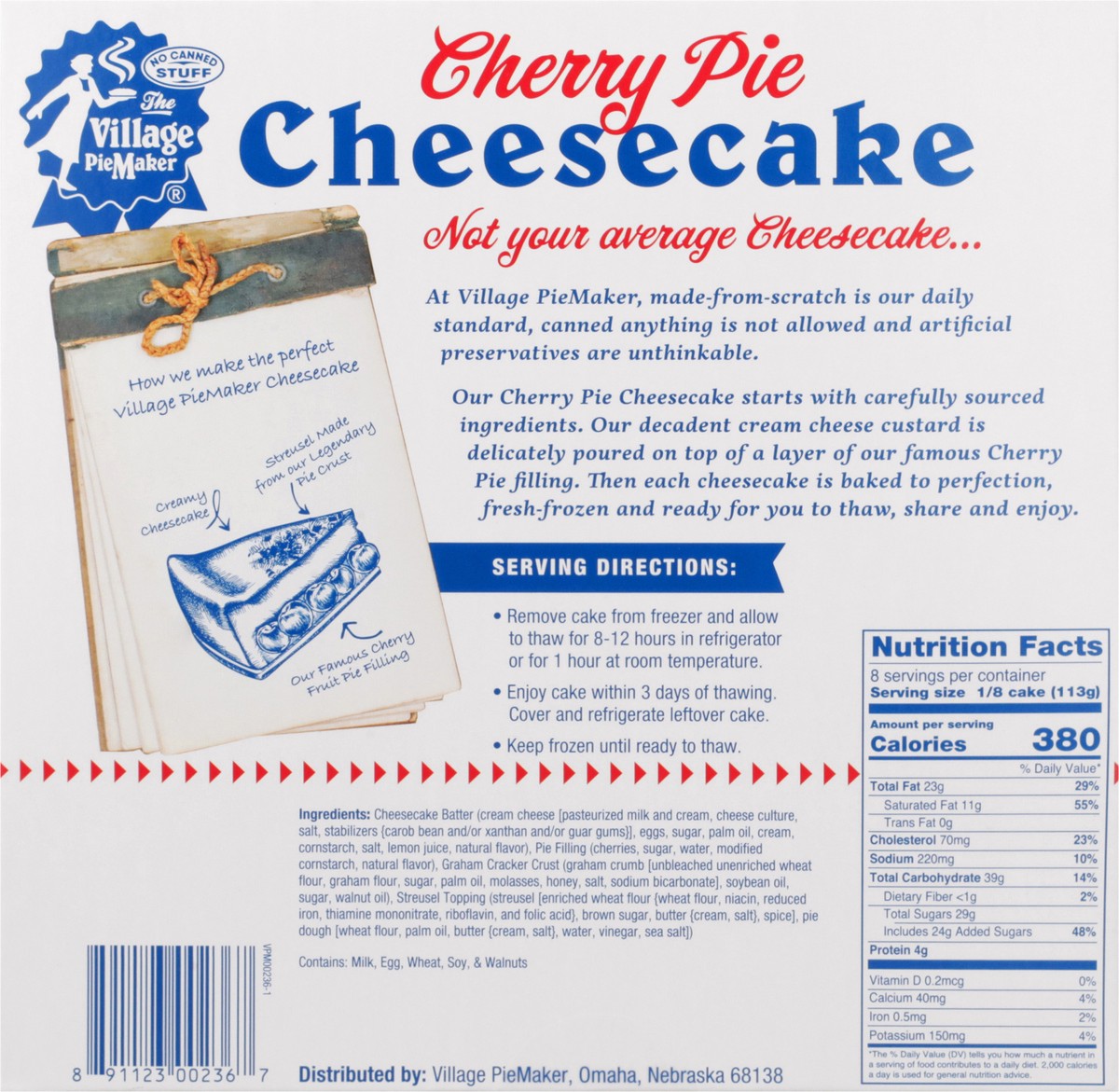 slide 11 of 12, The Village PieMaker The Village Pie Maker Cherry Pie Cheesecake, 32 oz