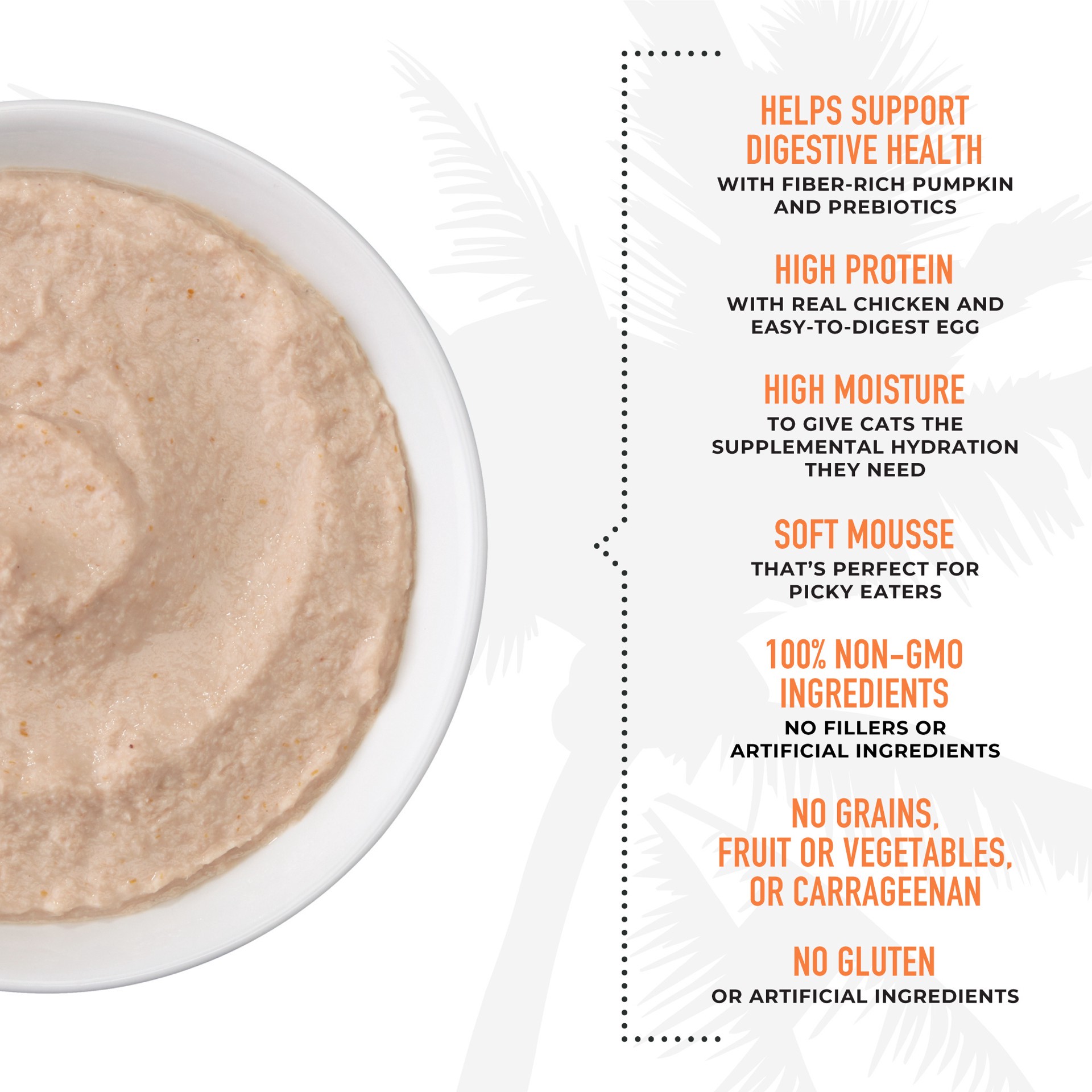 slide 6 of 8, Tiki Cat Solutions Mousse, Digestion, Chicken & Egg Recipe in Broth, 2.4 oz. Pouch (12 Count), 2.4 oz